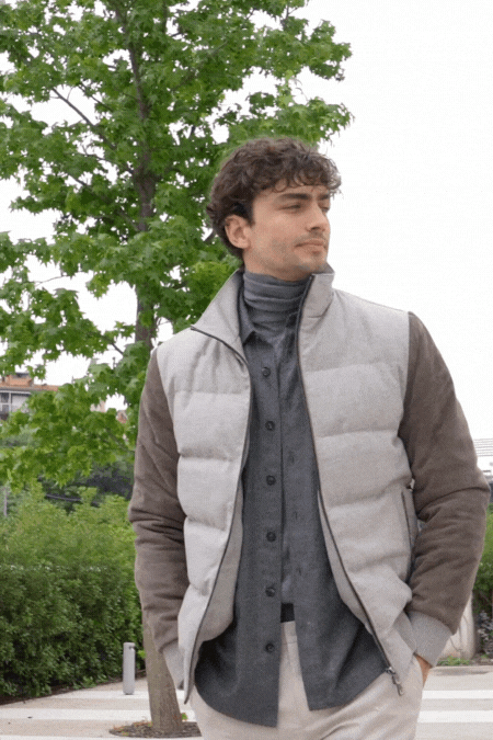 Mens cashmere puffer jacket Italian jackets Paolo Moretti