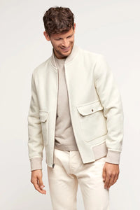 White bomber jacket for men paolomoretti