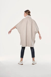 Cape with mink collar and pockets paolomoretti