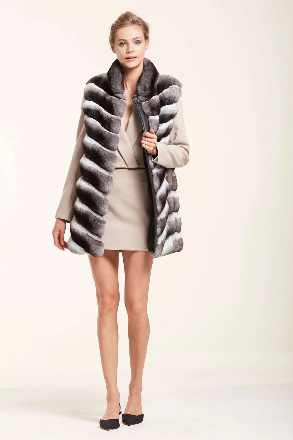 Chinchilla fur vest Paolo Moretti Italian furs since 1949