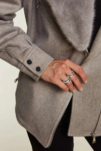 Jacket with sapphire mink collar paolomoretti