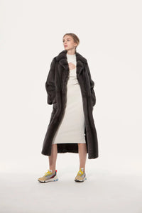 Long brown mink coat paolomoretti