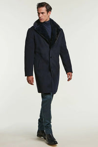 Mens cashmere coat with mink collar paolomoretti