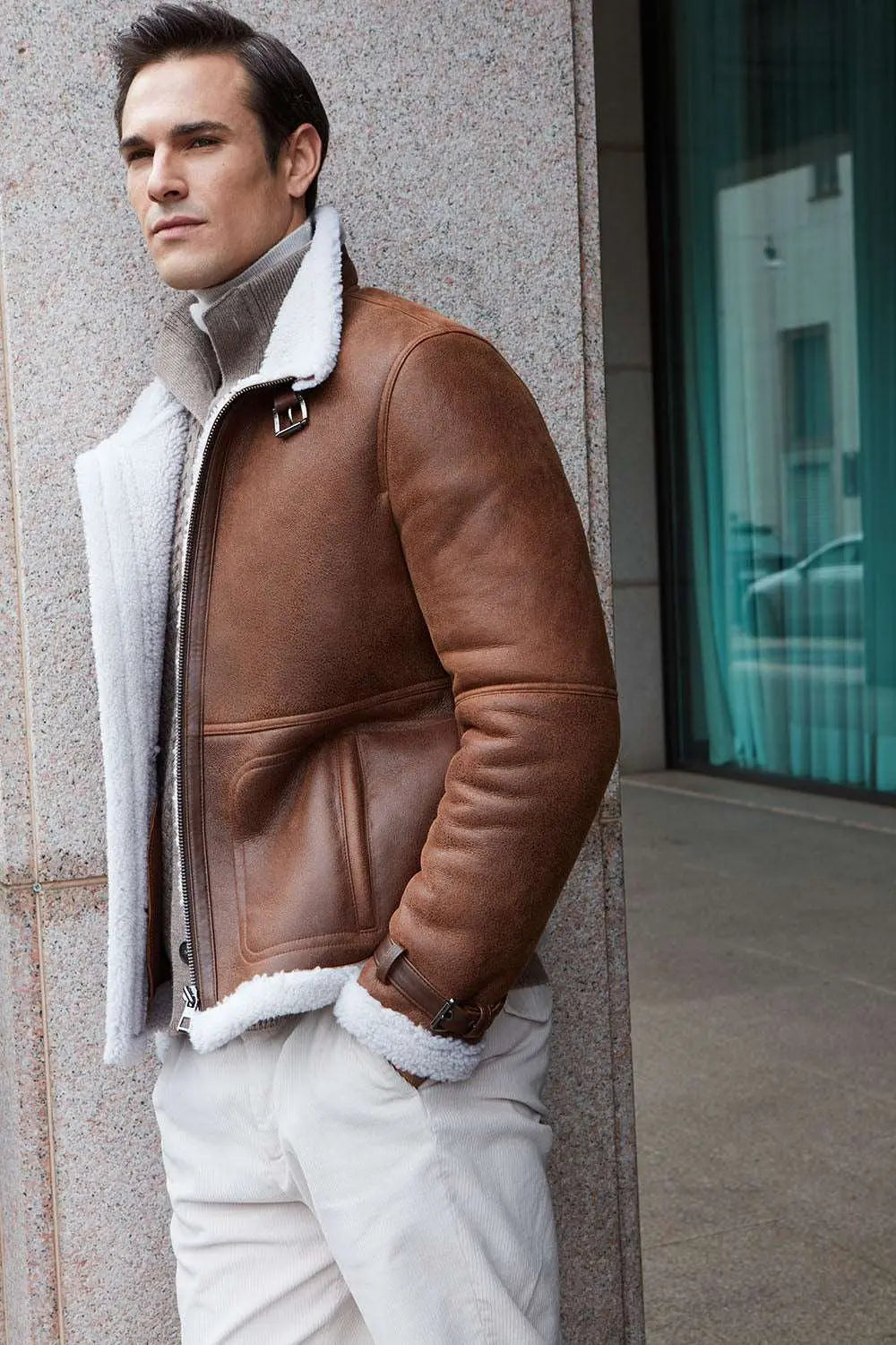 CAPPOTTO UOMO IN MONTONE MERINO SCAMOSCIATO BEIGE CAPPOTTO UOMO IN MONTONE MERINO SCAMOSCIATO BEIGE