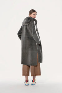 Shearling hooded coat paolomoretti