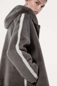 Shearling hooded coat paolomoretti