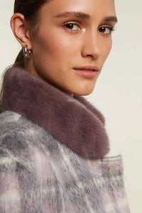 Womens jacket with mink fur collar paolomoretti