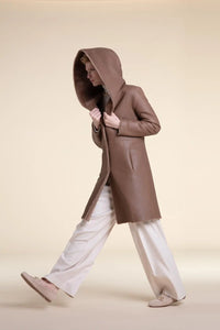 Beige shearling coat womens paolomoretti