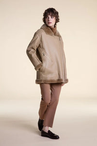 Beige shearling jacket paolomoretti