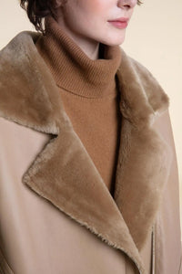 Beige shearling jacket paolomoretti