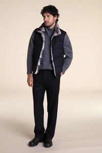 Black and grey fur vest paolomoretti