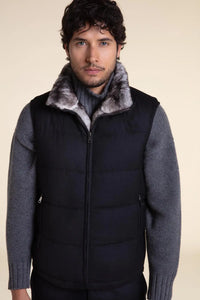 Black and grey fur vest paolomoretti