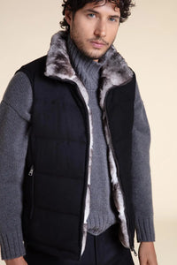 Black and grey fur vest paolomoretti