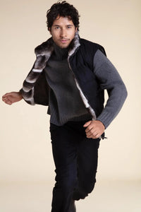 Black and grey fur vest paolomoretti