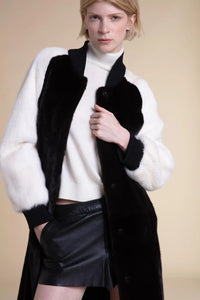 Black and white mink coat Paolo Moretti