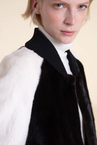 Black and white mink coat Paolo Moretti