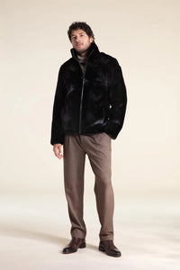 Black fur men jacket paolomoretti