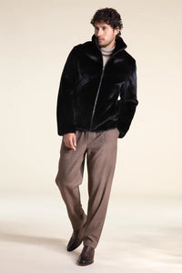 Black fur men jacket paolomoretti