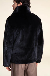 Black fur men jacket paolomoretti