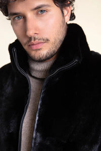 Black fur men jacket paolomoretti