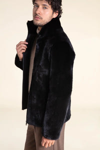 Black fur men jacket paolomoretti