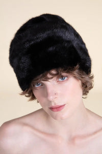 Black mink fur hat paolomoretti