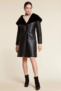 Black shearling coat womens paolomoretti