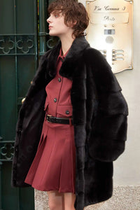 Black short mink coat Paolo Moretti