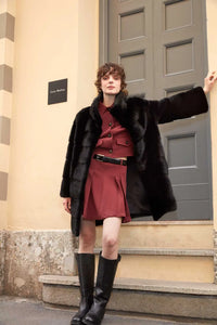 Black short mink coat Paolo Moretti