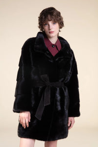 Black short mink coat Paolo Moretti