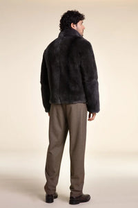 Brown fur jacket men paolomoretti