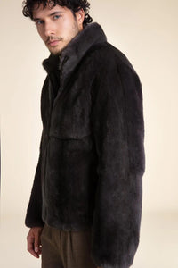 Brown fur jacket men paolomoretti