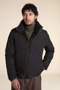 Brown fur jacket men paolomoretti