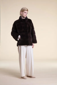 Brown mink fur jacket Paolo Moretti