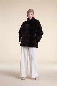 Brown mink fur jacket Paolo Moretti