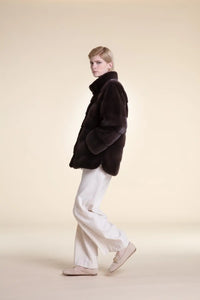 Brown mink fur jacket Paolo Moretti