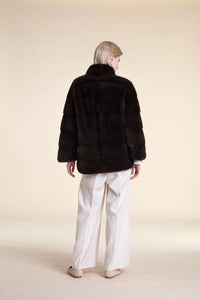 Brown mink fur jacket Paolo Moretti