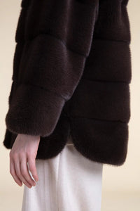 Brown mink fur jacket Paolo Moretti