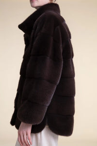 Brown mink fur jacket Paolo Moretti