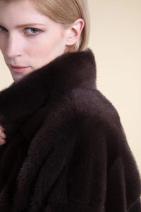 Brown mink fur jacket Paolo Moretti