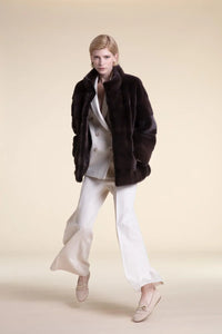 Brown mink fur jacket Paolo Moretti