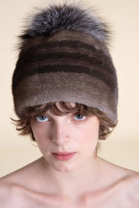 Brown mink hat paolomoretti