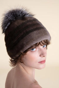 Brown mink hat paolomoretti