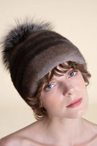 Brown mink hat paolomoretti