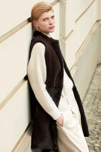 Brown mink vest Paolo Moretti