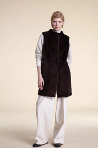 Brown mink vest Paolo Moretti