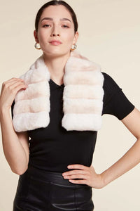 Chinchilla fur collar.  Ribbed knitted wool lining. Clamp and loops   fastening
