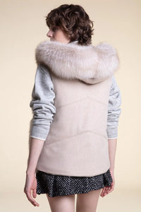 Fox fur vest with hood paolomoretti