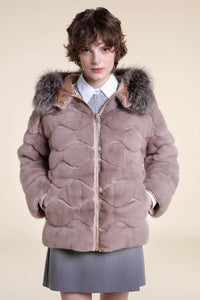 Fur mink jacket with fox fur hood Paolo Moretti