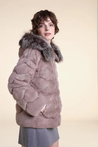 Fur mink jacket with fox fur hood Paolo Moretti